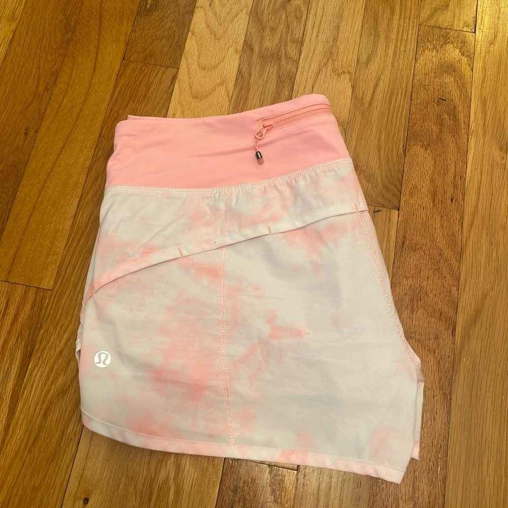 Lululemon pink tie dye running shorts